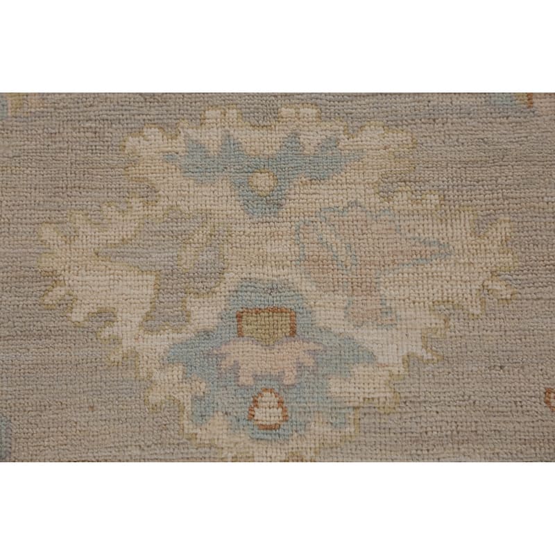 Hand Knotted Oriental 100% Wool Carpet Transitional All-Over Greys & Charcoal Oushak Area Rug - 9' 7'' X 8' 3''