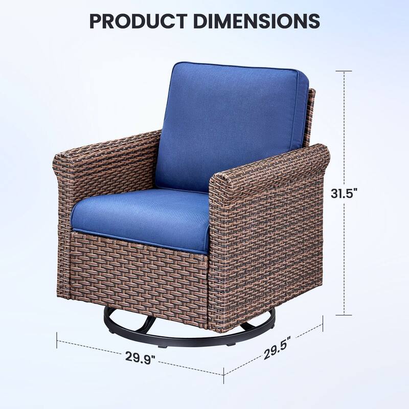 Pocassy Outdoor Sofa Swivel Chairs Patio Chair Funiture Set
