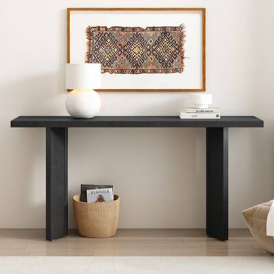 Stylish Console Table with Pine Veneer and Geometric Legs