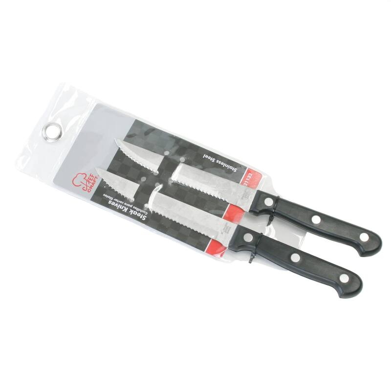 Chef Craft 2pc Serrated Stainless Steel Blade Steak Knife Set