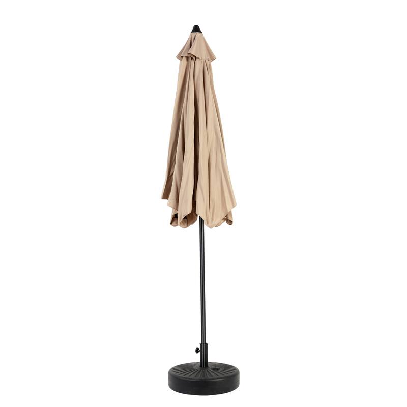 8.66 ft. Steel Market Outdoor Patio Umbrella with 6 Ribs, Push Button Tilt&Crank for Deck, Pool (No Base)