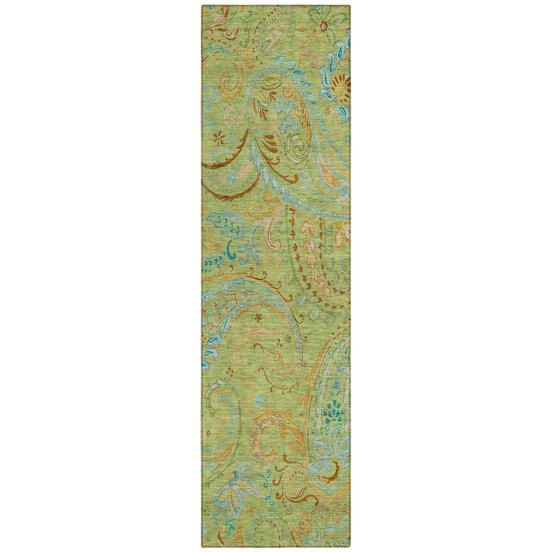 Machine Washable Indoor/ Outdoor Paisley Chantille Rug