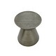 preview thumbnail 7 of 17, 20"L Metal Drum Accent Table with Hammered Design, Contemporary Side, End, and Nightstand Table for Living Room and Bedroom