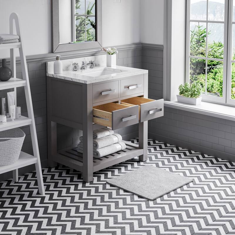 Water Creation Madalyn 30-inch Cashmere Grey Single Sink Bathroom Vanity