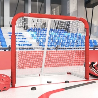 vidaXL Hockey Goal Red and White 53.9"x26"x44.1" Polyester