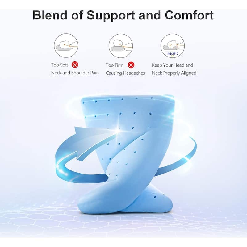 Bed Pillows Set of 2 / 1 - Memory Foam Pillow Down Alternative Bedding Gel Cooling Pillow for Back, Stomach or Side Sleepers