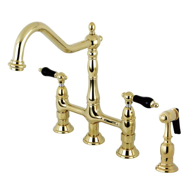 Kingston Brass Duchess Bridge Kitchen Faucet - Polished Brass