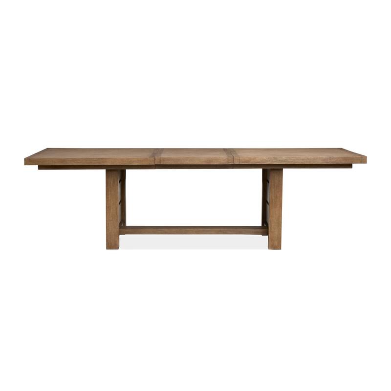 Magnussen Home Plum Creek Sierra Brown Extendable Trestle Dining Table - 40''W x 80''D x 30''H