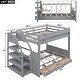 preview thumbnail 2 of 10, Convertible Bunk Bed with Storage Staircase, Bedside Table, and 3 Drawers