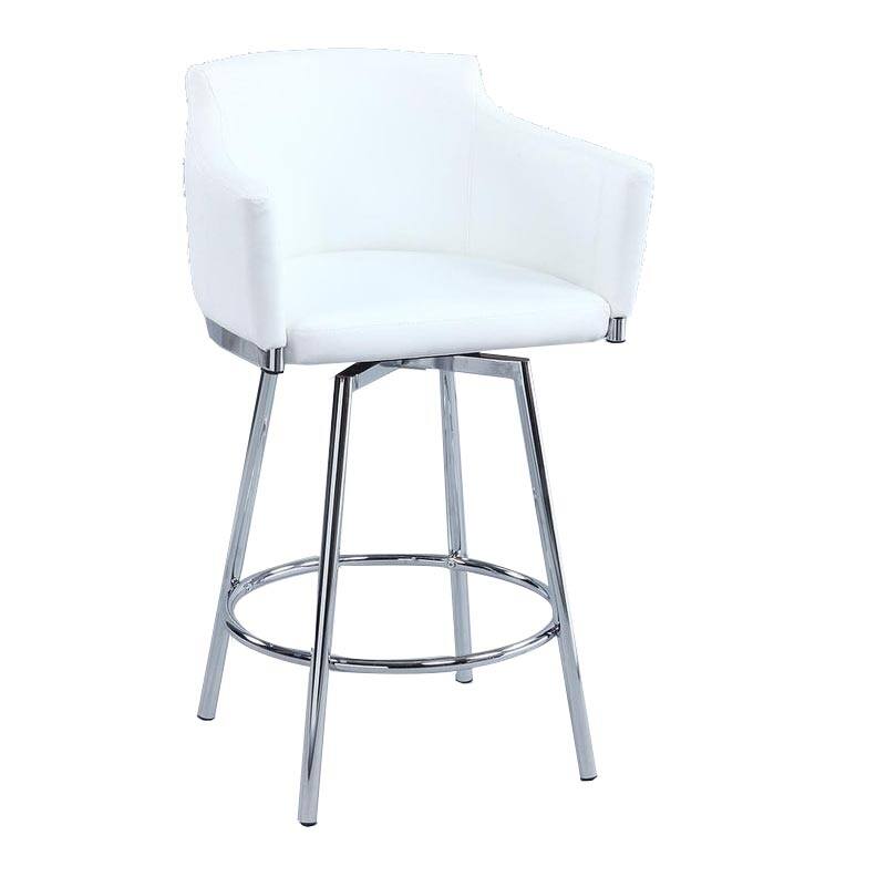 Somette Dahlia Club Counter Stool with Memory Swivel - Counter Height - Counter Height - White