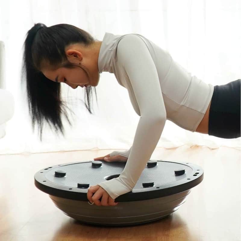 Half Ball Balance Trainer, Balance Ball, Exercise Half Ball w/Resistance Bands,Yoga Balance Ball Anti Slip Surface w/ Foot Pump