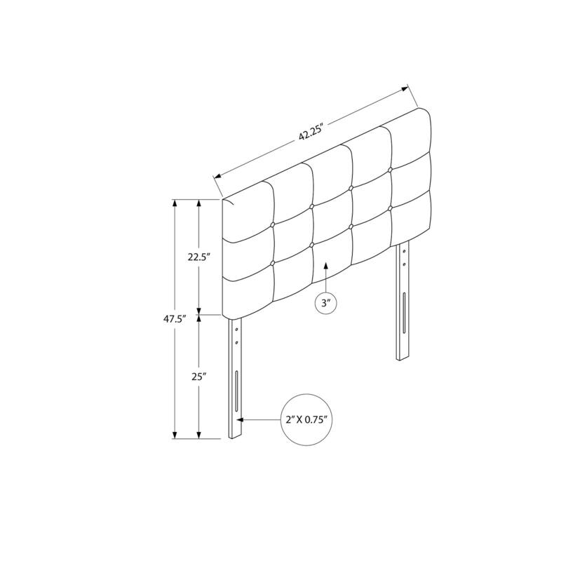 Bed, Headboard Only, Twin Size, Bedroom, Upholstered, White Leather Look, Transitional