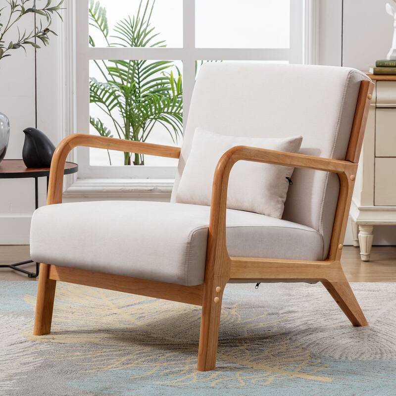 Modern Accent Chair with Solid Wood Frame