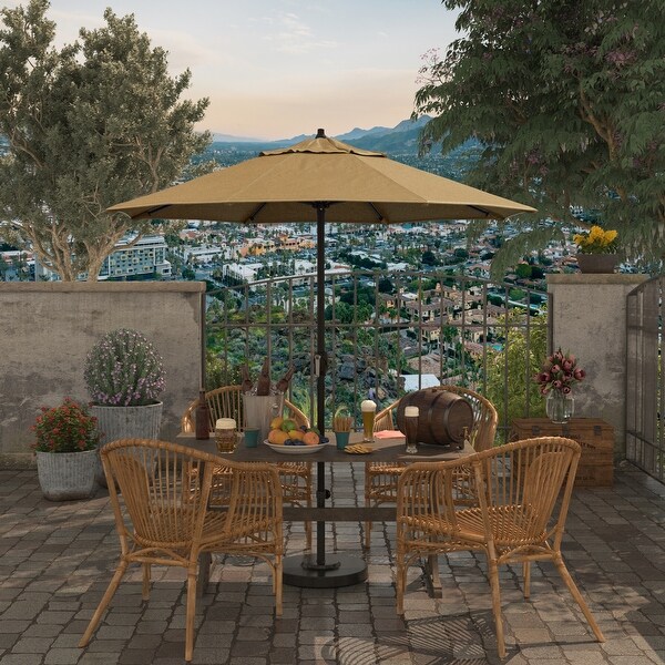 California Umbrella 7.5' Round Aluminum Crank Lift Auto Tilt