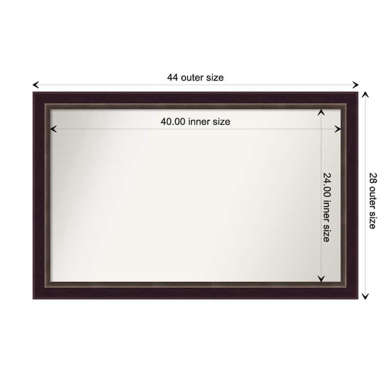 Signore Bronze Framed Non-Beveled Custom Wall Mirror, Bathroom Vanity Mirror - Outer Size: 44.25 x 28.25
