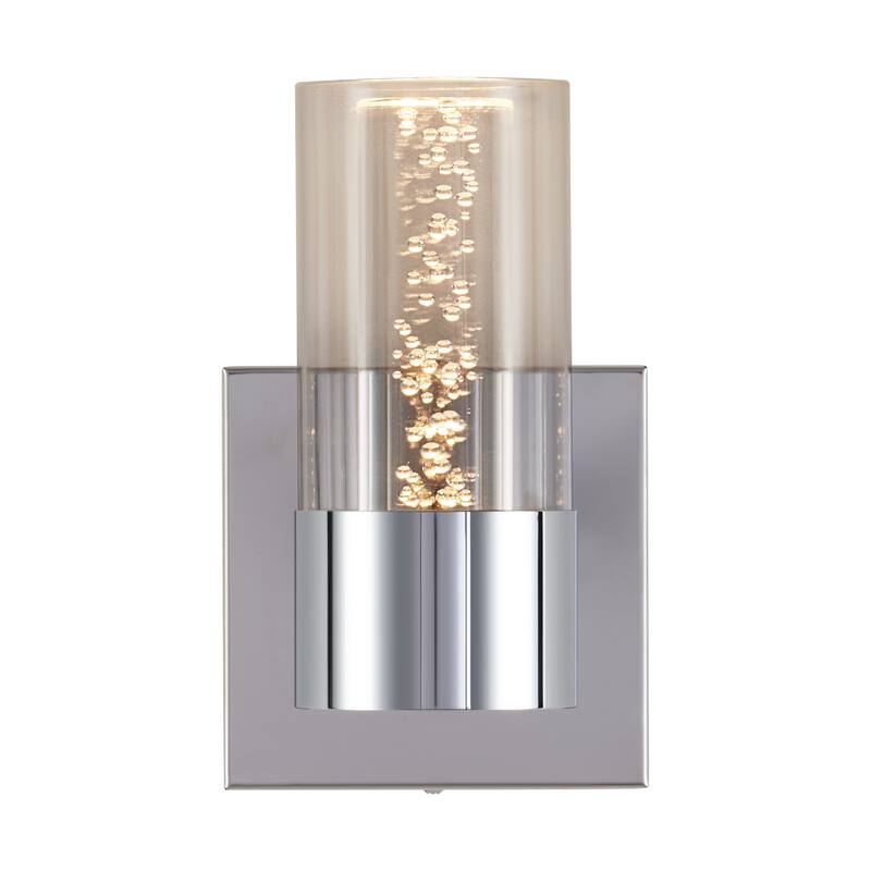 CO-Z 7-Inch Acrylic Wall Sconce Vanity Light Integrated LED - Chrome