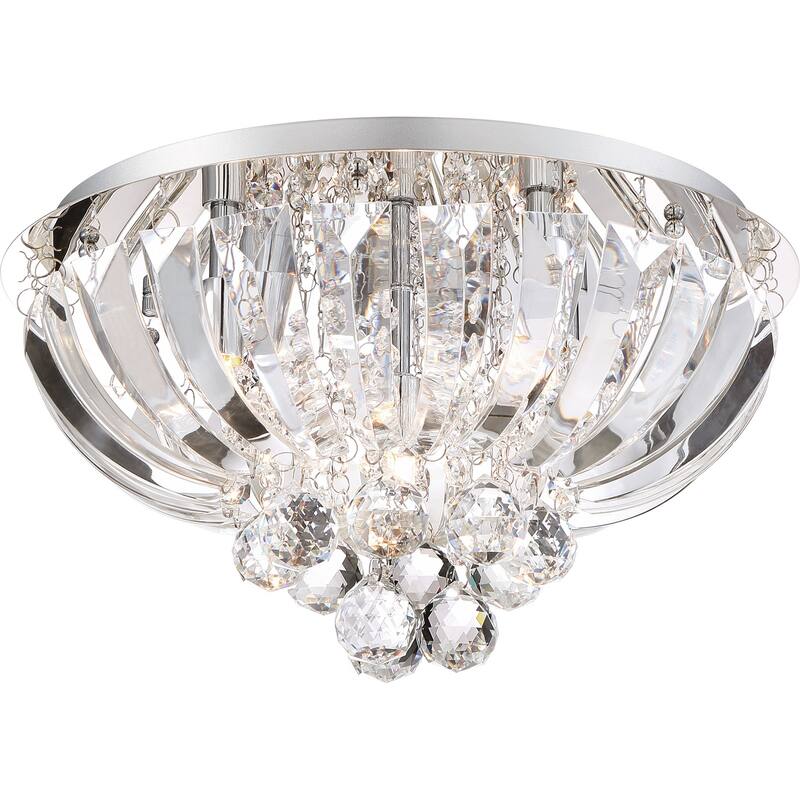 Polished Chrome Five Light Flush Mount from the Glisten Collection