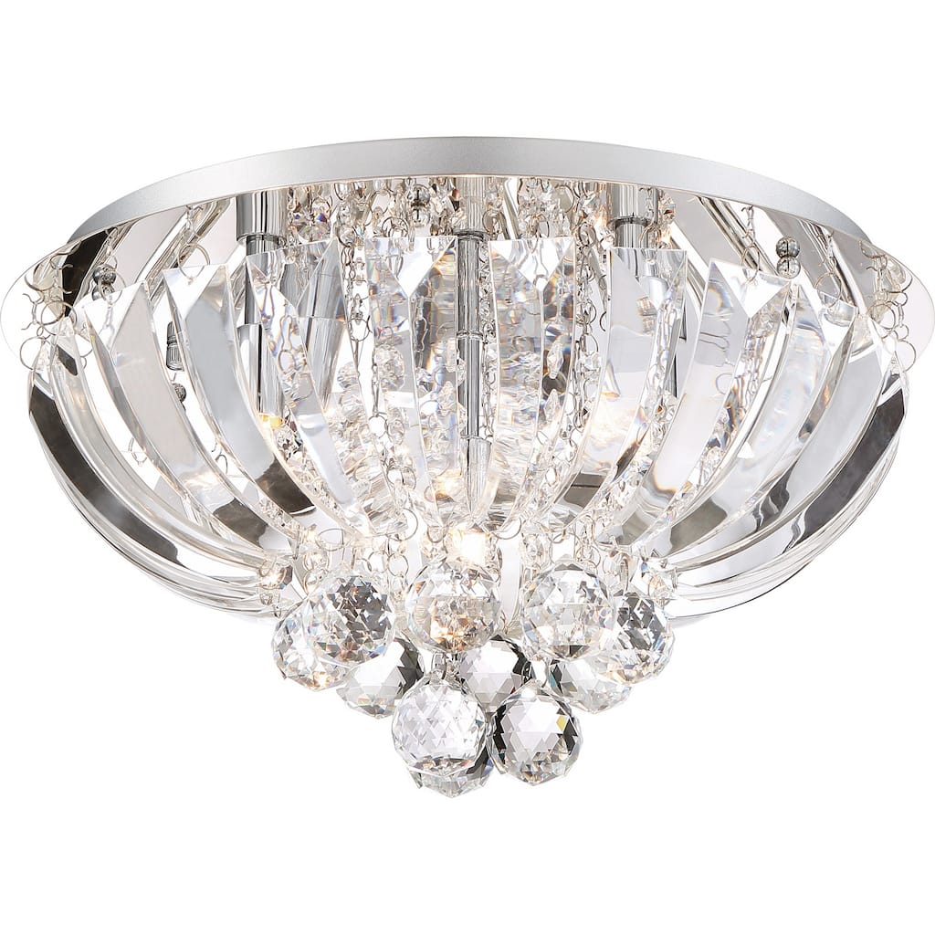 Polished Chrome Five Light Flush Mount from the Glisten Collection