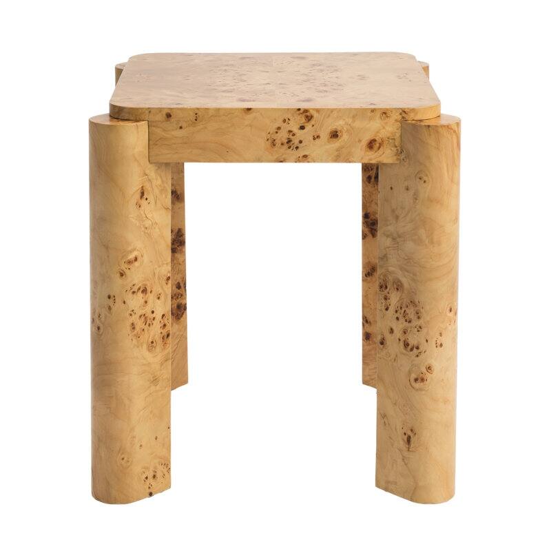 Chorus Side Table Modern Wooden Clear Maple Burl Nightstand