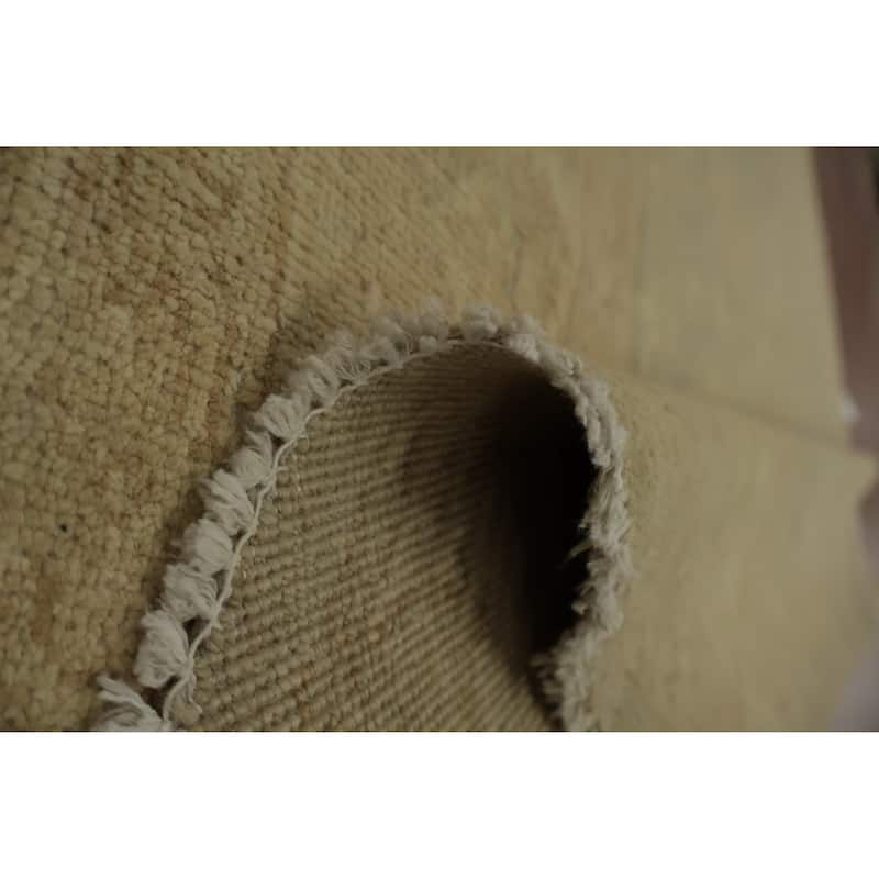 Hand Knotted Oriental 100% Wool Carpet Traditional Floral Green Peshawar Area Rug - 4' 10'' X 4' 11''