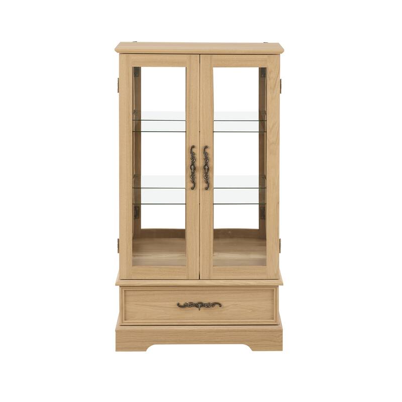 Curio Display Cabinet with Adjustable Glass Shelves