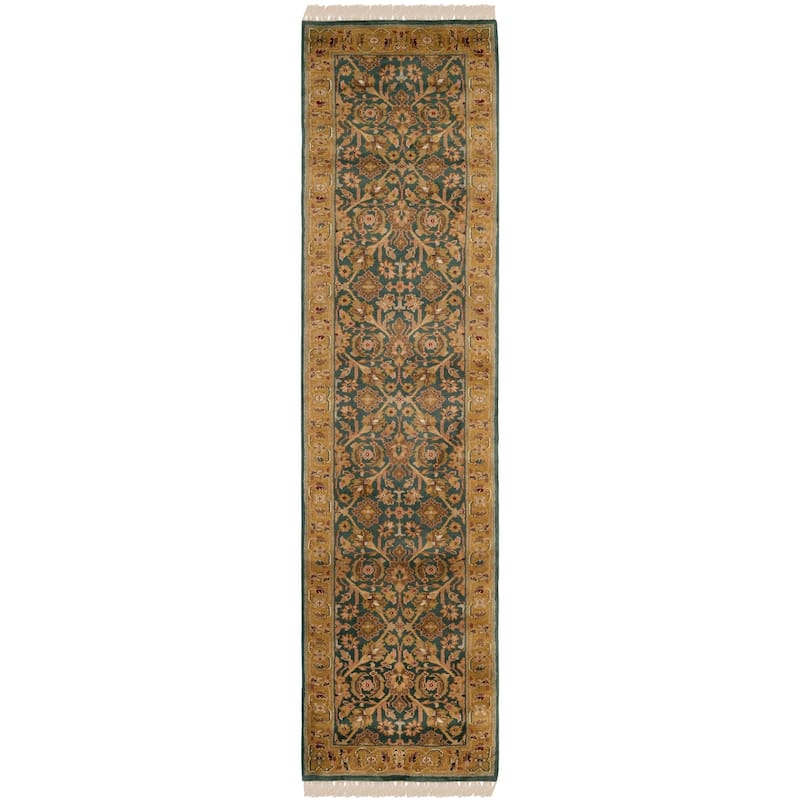SAFAVIEH Hand-knotted Dynasty Nigar Traditional Oriental Wool Rug with - 2'6" x 12' Runner - Blue/Apricot