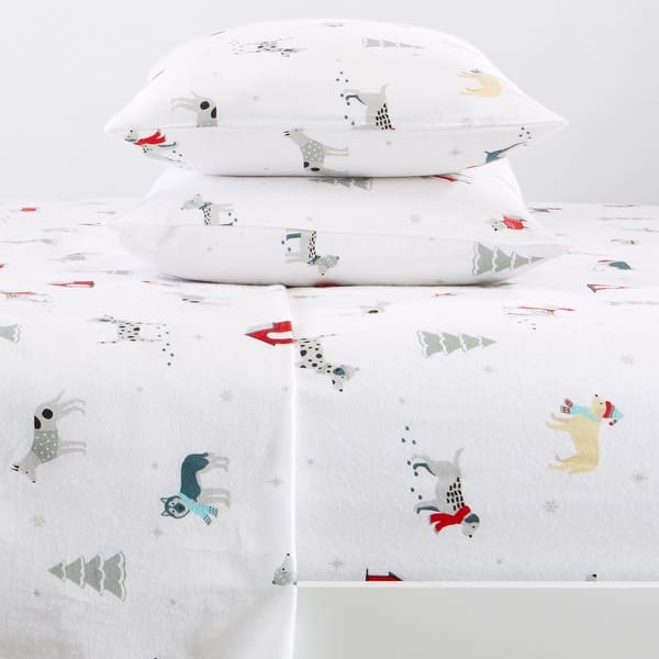Great Bay Home Extra Soft Cotton Flannel Printed Bed Sheet Set