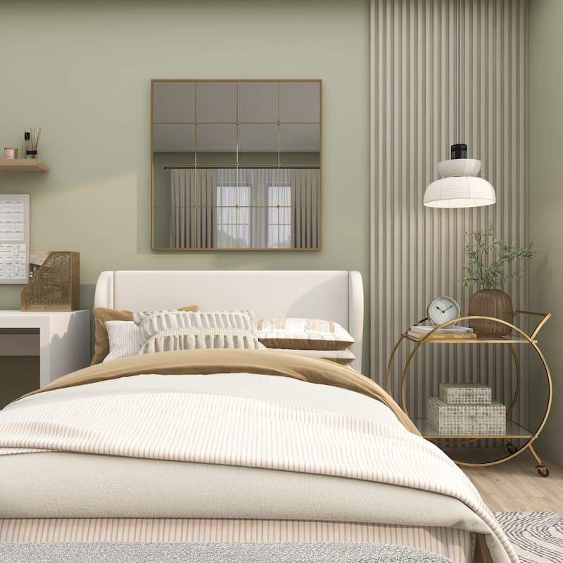 CosmoLiving by Cosmopolitan Gold Metal Window Pane Inspired Room Wall Mirror