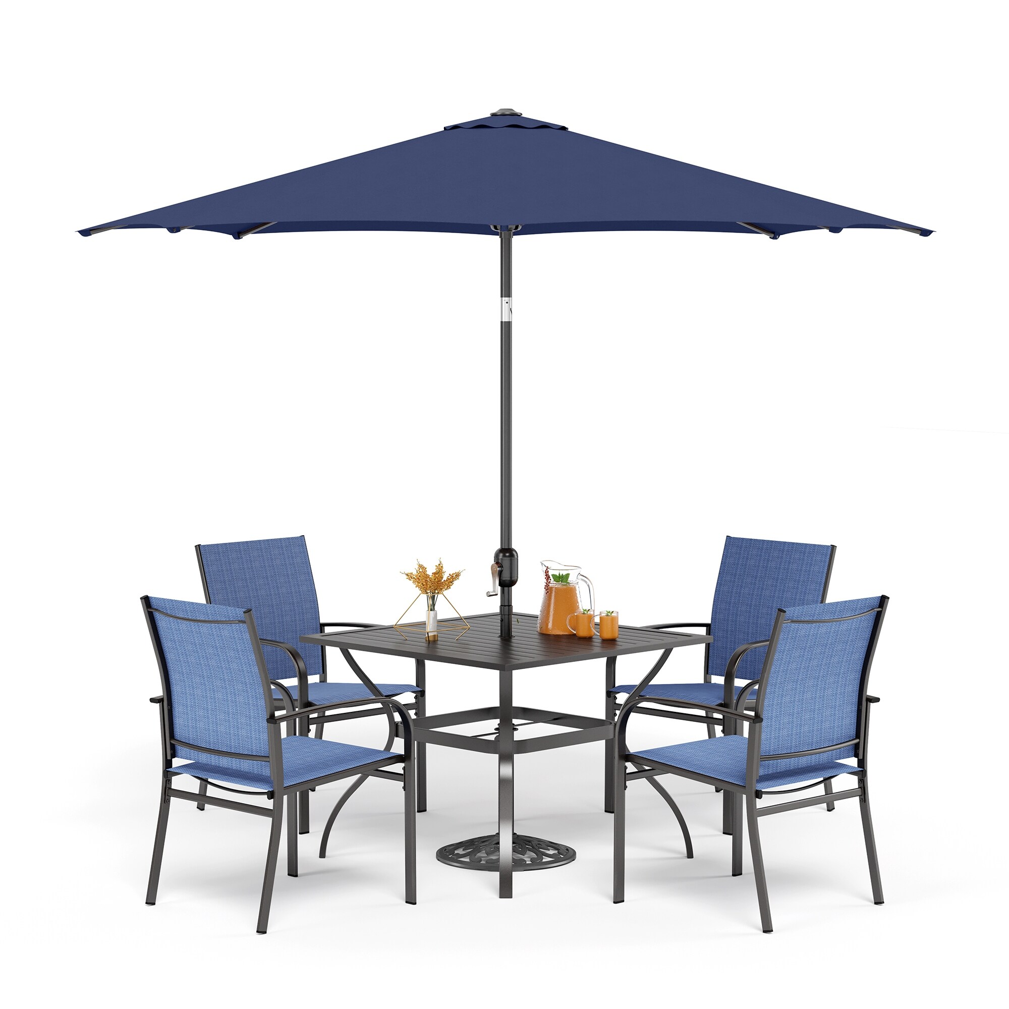 3 tier patio umbrella HOMREST 10FT 3-Tier Aluminum Outdoor Patio Umbrella with Push Button T