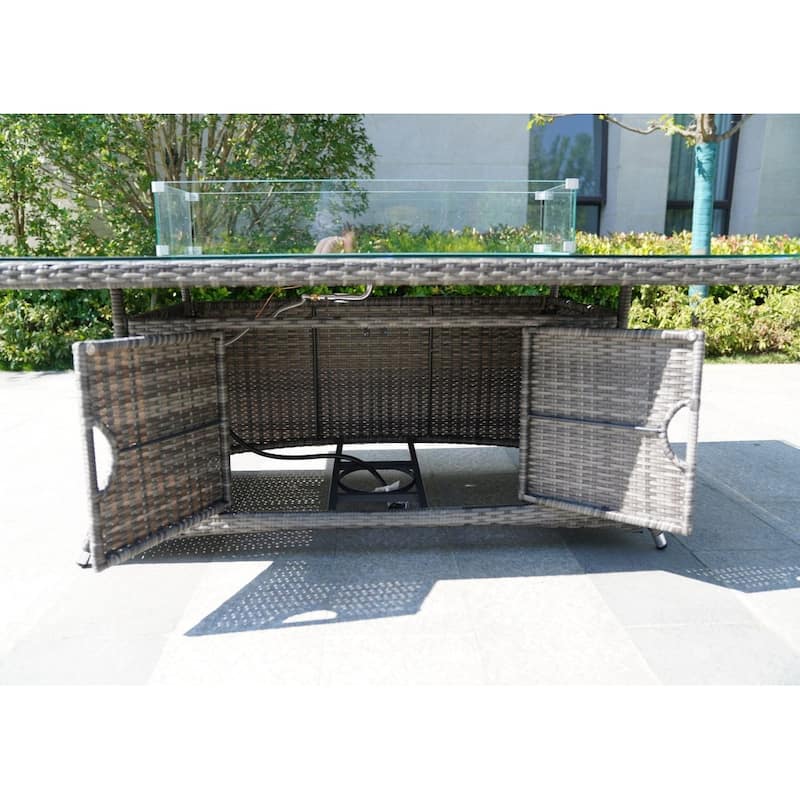 Outdoor Wicker Gas Fire Pit Table by Moda Furnishings