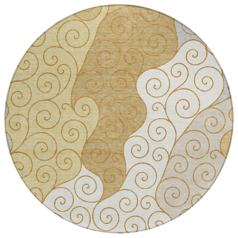 Machine Washable Indoor/ Outdoor Swirly Chantille Rug