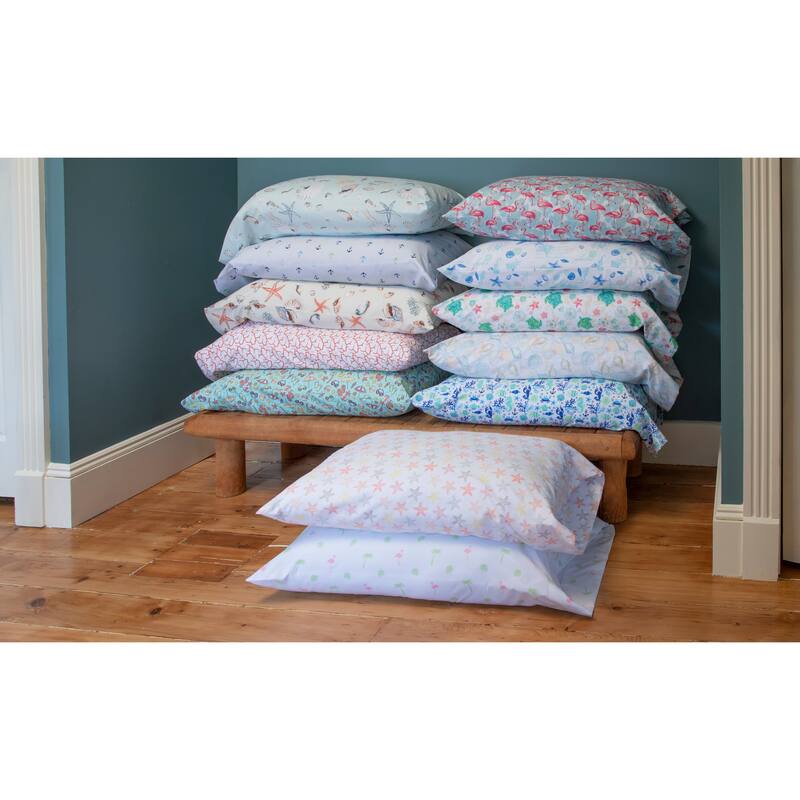 Hotel Coastal Microfiber Print Bed Sheet Set