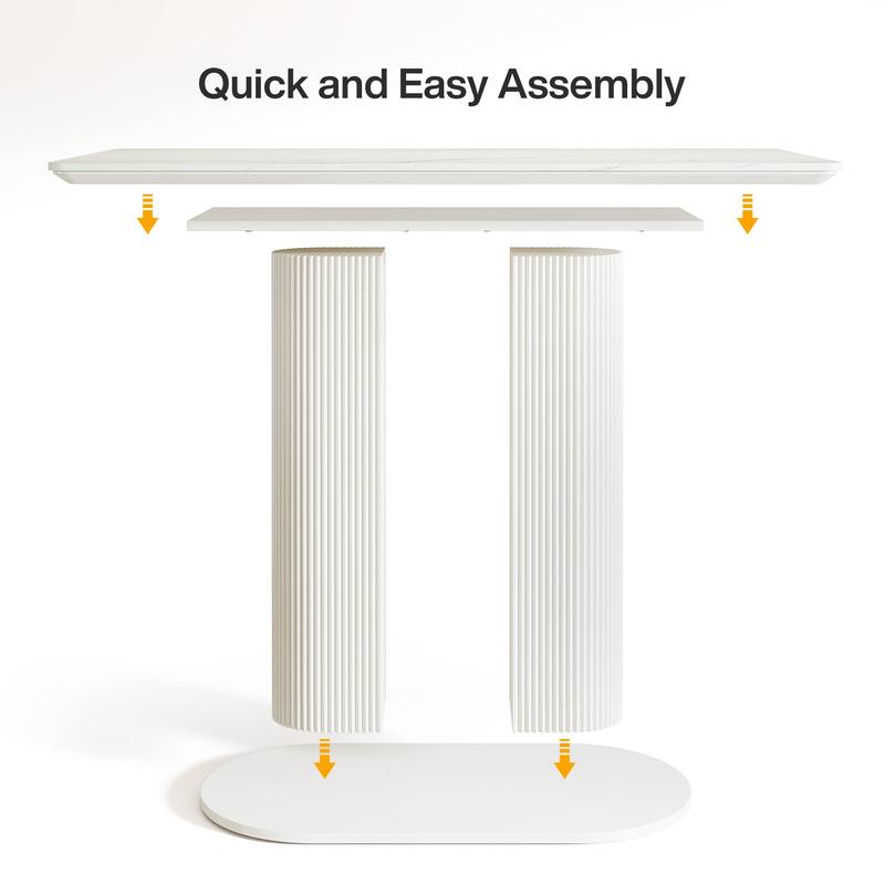 47-Inch Home Bar Table, Bar Unit with Faux Marble Finished Tabletop