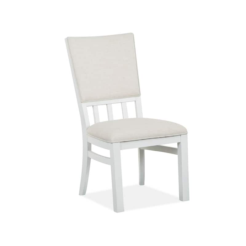 Magnussen Home Harper Springs Silo White Upholstered Side Chair Two Pack - 20''W x 24''D x 39''H - Set of 2 - 20''W x 24''D x 39''H - Silo White - Dining Height