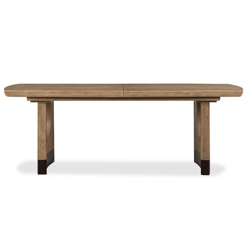 Magnussen Home Tristan Swiss Coffee Extendable Trestle Dining Table - 40''W x 84''D x 30''H