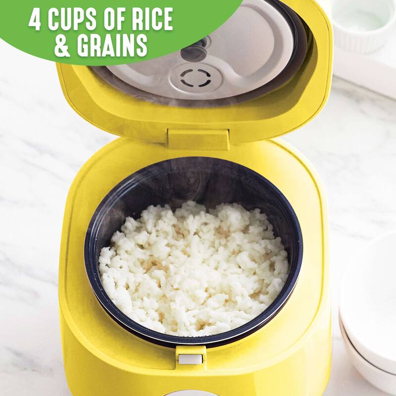 GreenLife Healthy Ceramic Nonstick Rice & Grains Cooker, Yellow
