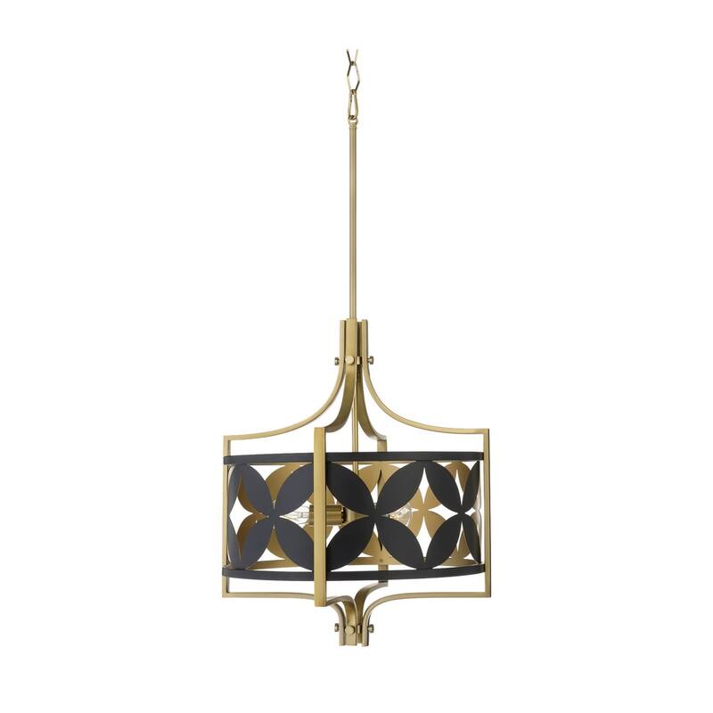 Quorum International 883-3 3 Light 20" Wide Multi Light Pendant - Matte Black w/Aged Brass