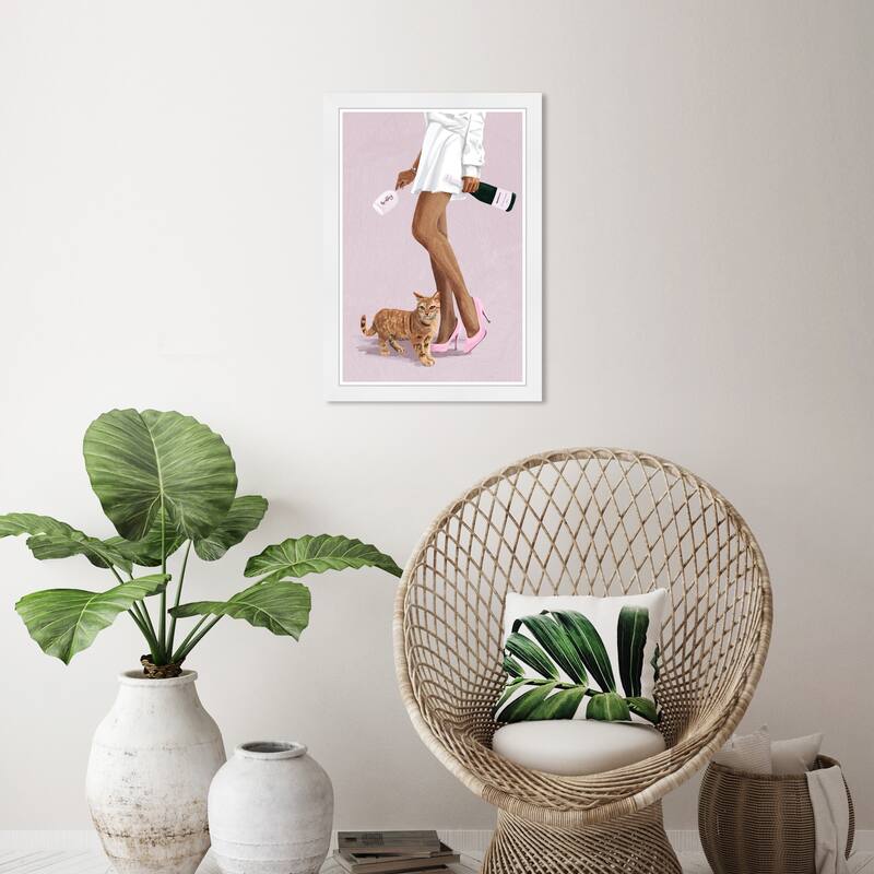 Wynwood Studio Prints Fashion and Glam Champagne and Pet Pink and Glam Wall Art Canvas Print - White