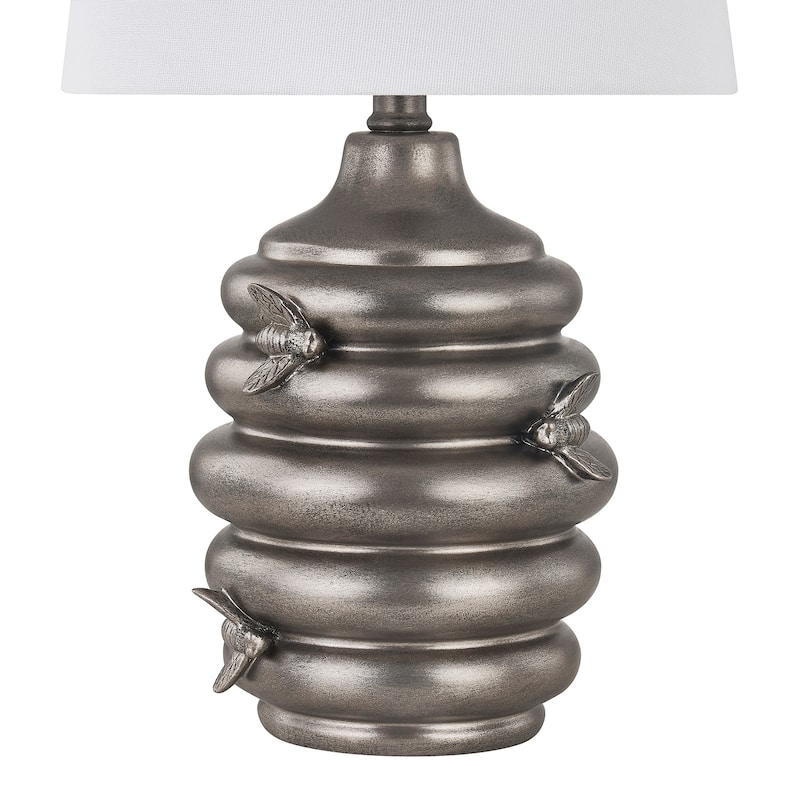 20"H Bronze Resin Honeycomb Table Lamp With Shade - 11" x 11" x 20"