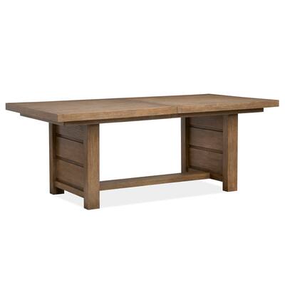 Magnussen Home Plum Creek Sierra Brown Extendable Trestle Dining Table - 40''W x 80''D x 30''H