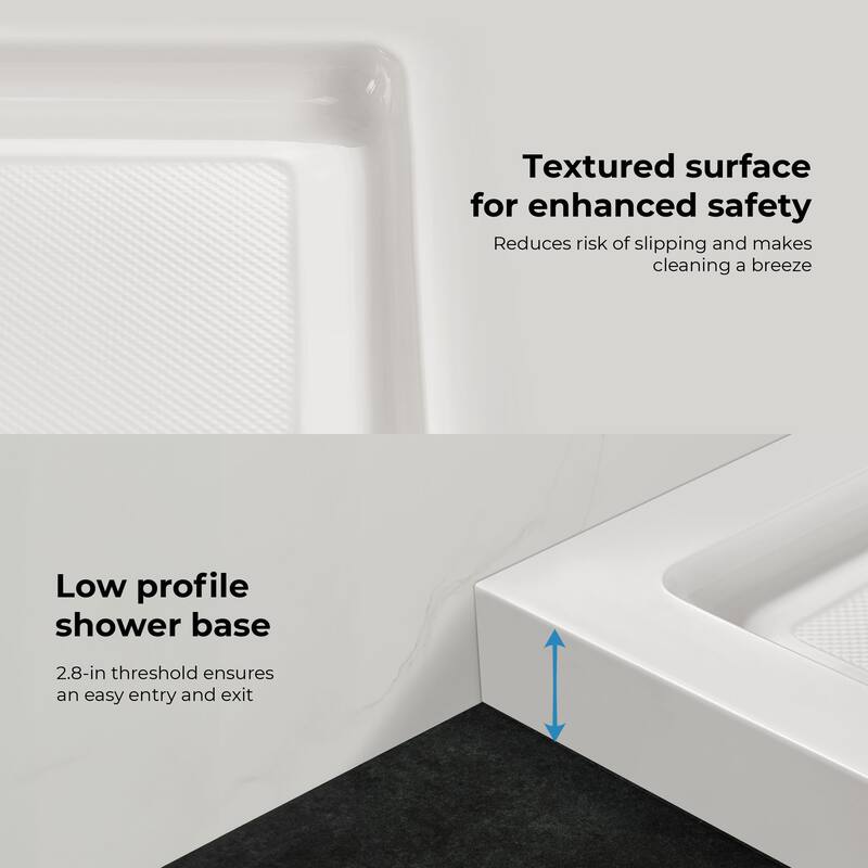 Adena White Shower Base 60x36 in white