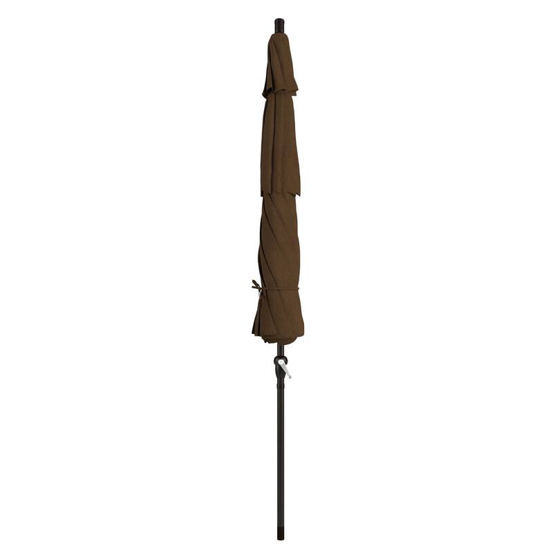 California Umbrella 11' Round Aluminum Crank Open Auto Tlit Patio Umbrella, Bronze Finish, Double Wind Vent.