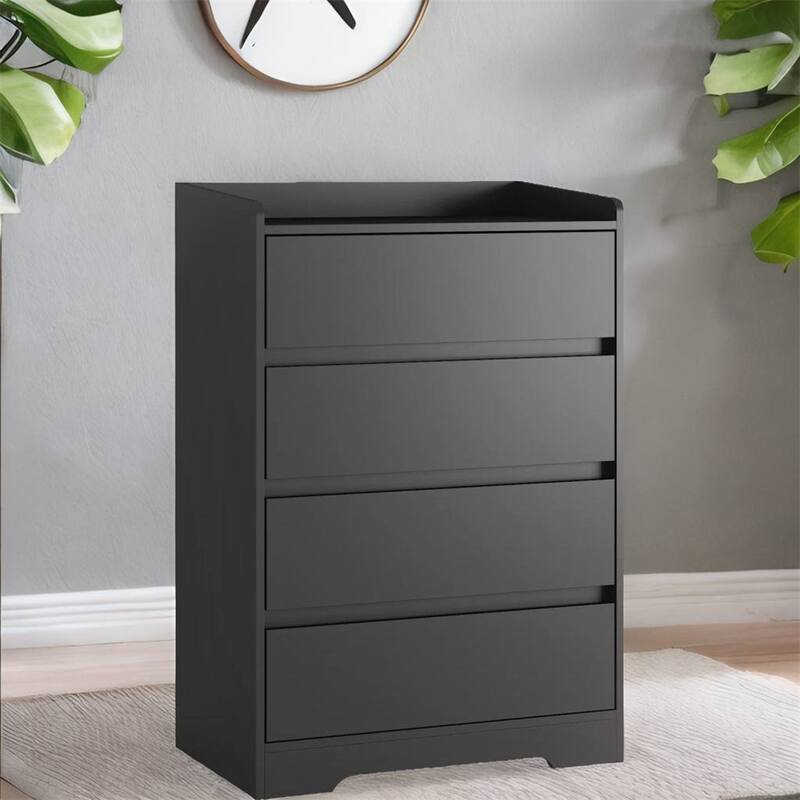 MDF Drawer Cabinet with Anti Tipping Kit - Black
