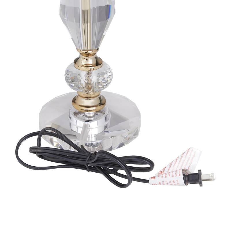 Crystal Room Buffet Lamp with Gold Accents - Clear - Roche River Decor