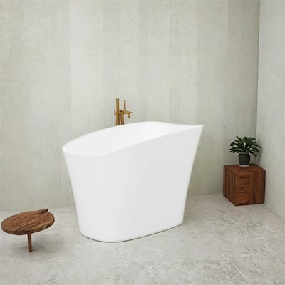 66.9 inch Freestanding Solid Surface Soaking Bathtub for Bathroom