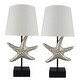 preview thumbnail 4 of 3, Set of 2 Starfish Table Lamps, Beach Theme, 22" Tall