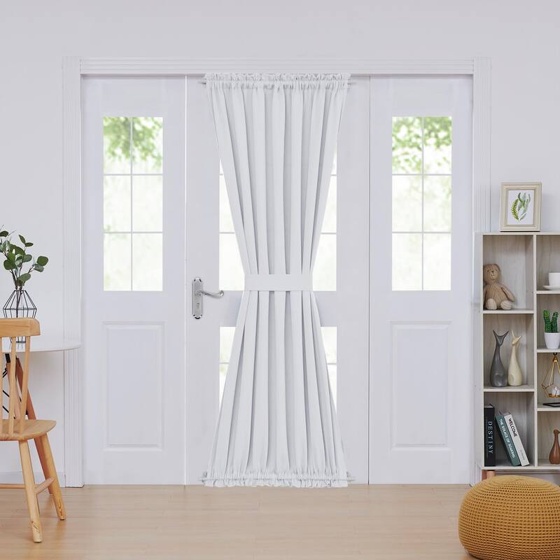 Deconovo French Door Curtain with Rod Pocket and Tieback 1 Panel