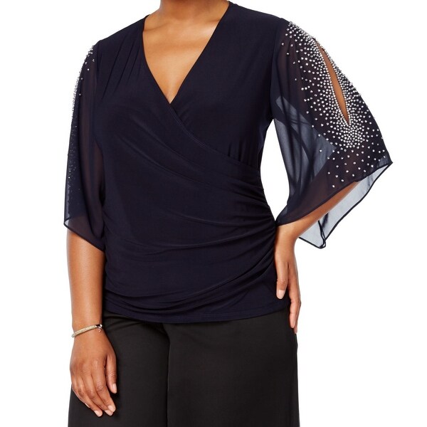 msk chiffon embellished blouse