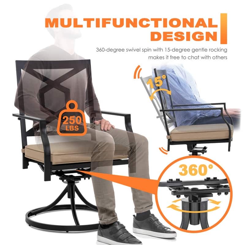 Outdoor Set With Swivel Chairs