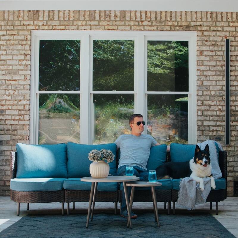 MAISON ARTS 8-Piece Outdoor Sectional Sofa Set Wicker Conversation Set with Thick Cushion and 2 Round Table